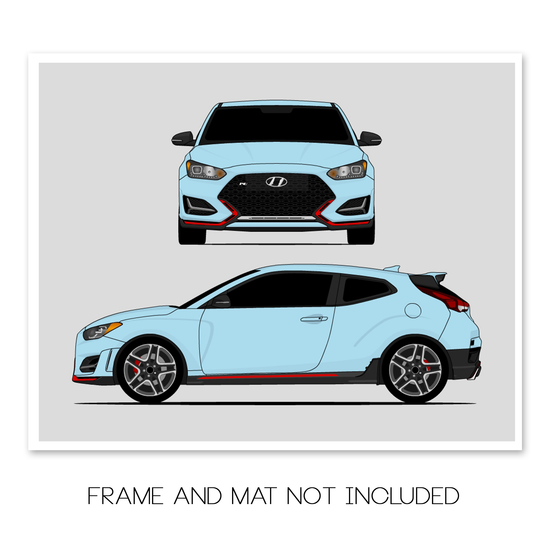 Hyundai Veloster N (2019-Present) (Front and Side) Poster