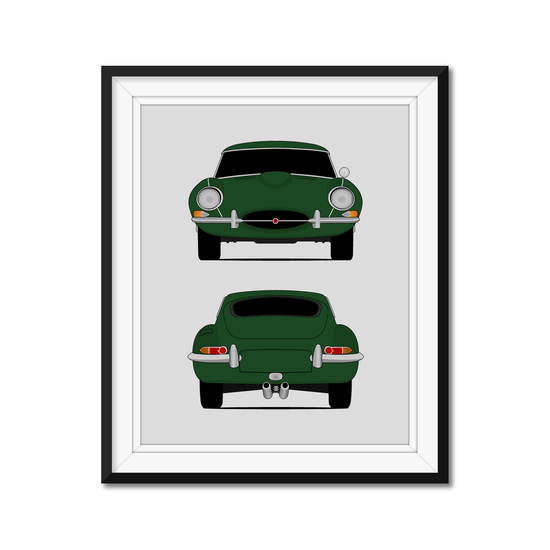 Jaguar E-Type Series 1 (1961-1968) (Front and Rear) Poster