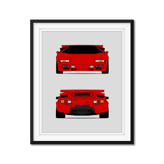 Lamborghini Countach (1978-1988) (Front and Rear) Poster