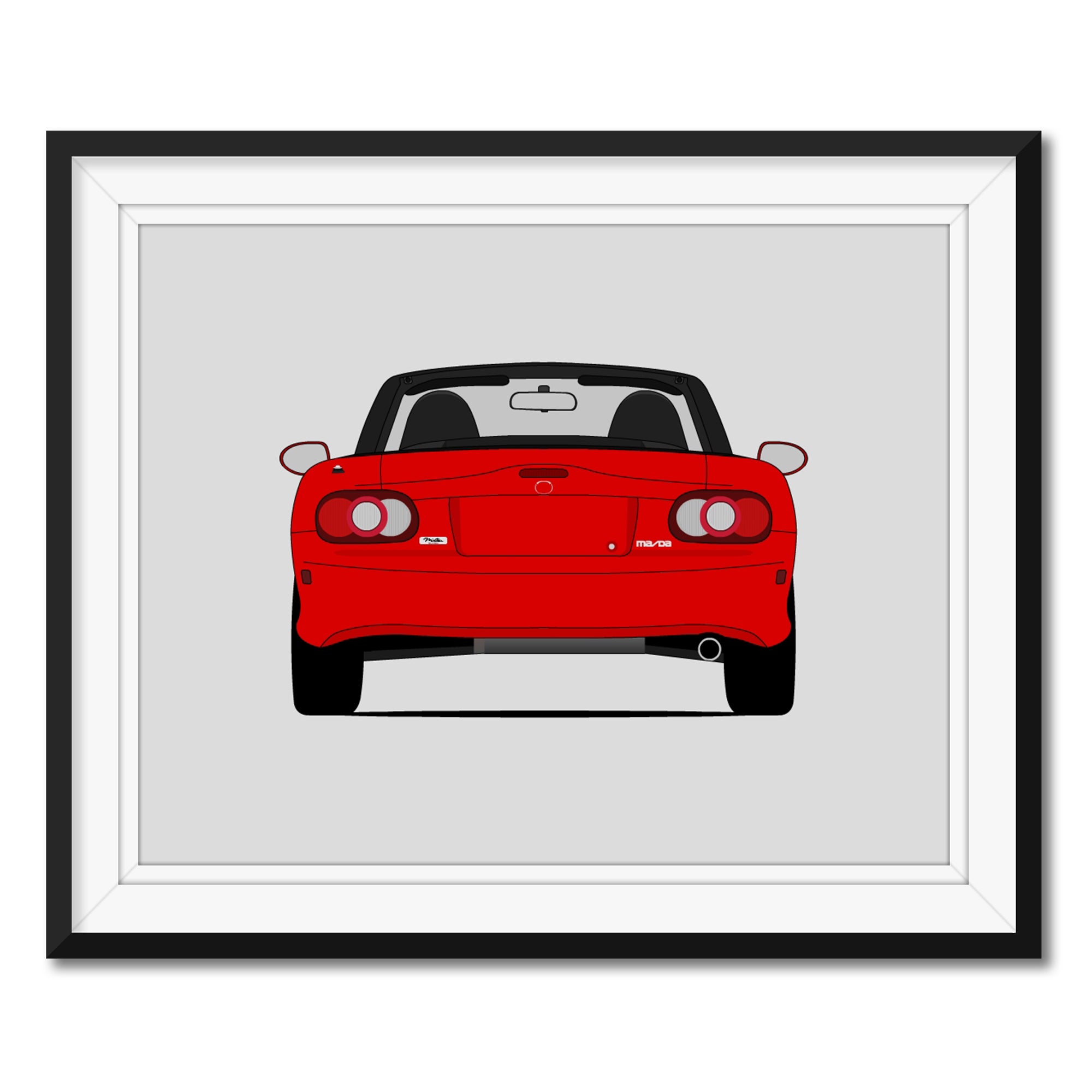 Mazda Miata MX-5 NB (1998-2005) (Rear) Car Poster – Custom Car Posters