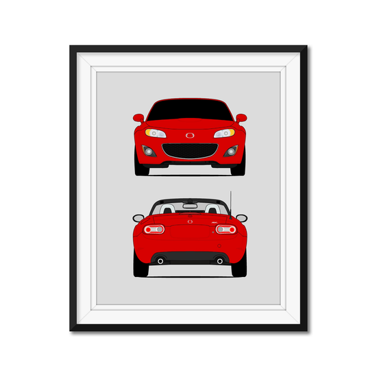 Mazda Miata MX-5 NC (2009-2012) Facelift (Front and Rear) Poster