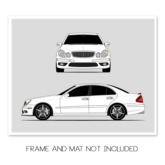 Mercedes-Benz E55 W211 (2003-2006) (Front and Side) Poster