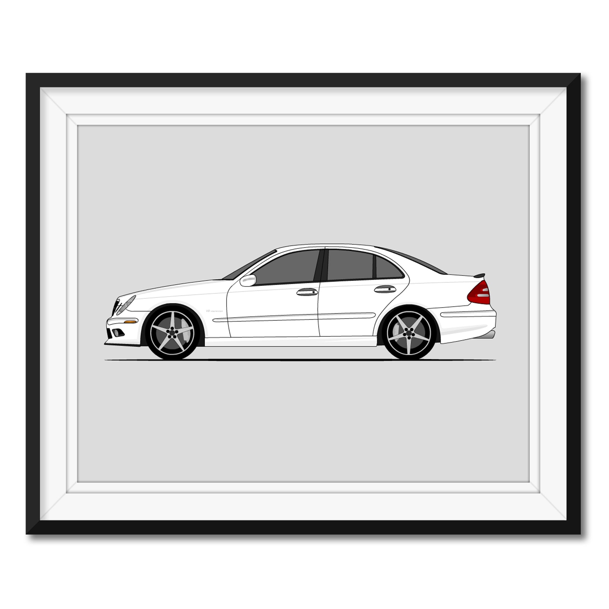 Mercedes-Benz E55 W211 (2006-2009) (Side Profile) Poster