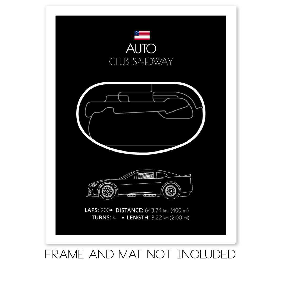 Auto Club Speedway NASCAR Race Track Poster