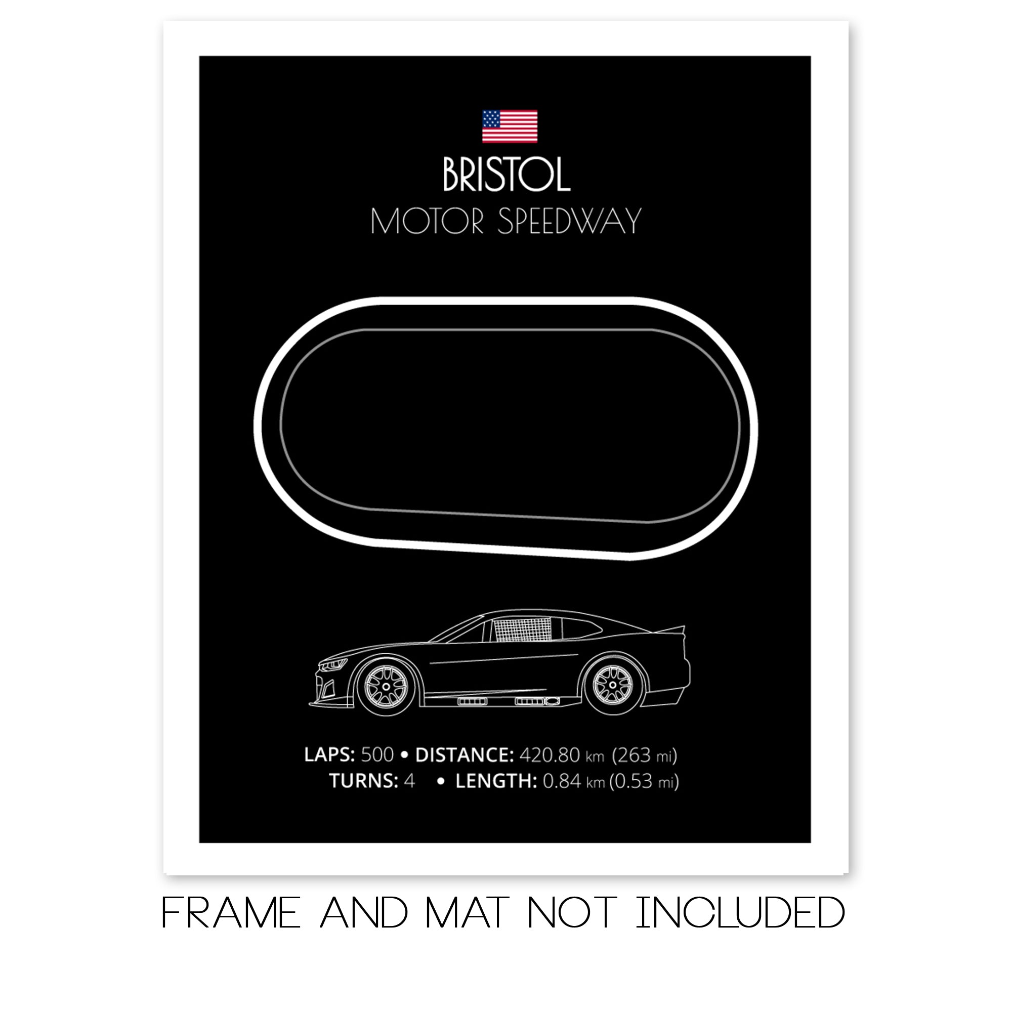 Bristol Motor Speedway NASCAR Race Track Poster