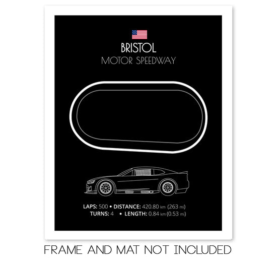 Bristol Motor Speedway NASCAR Race Track Poster