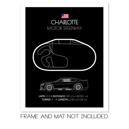 Charlotte Motor Speedway NASCAR Race Track Poster