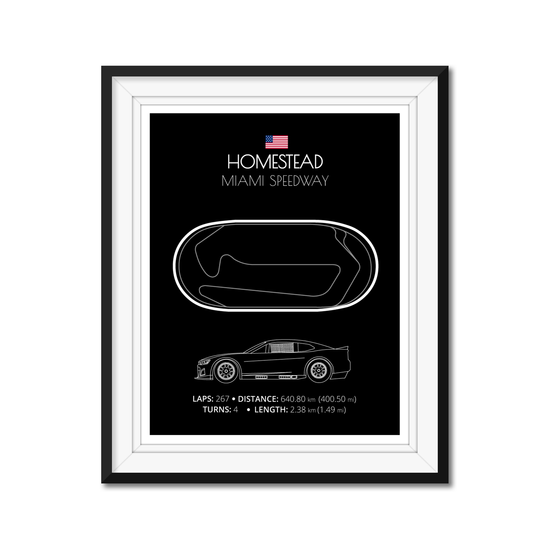 Homestead Miami Speedway NASCAR Race Track Poster