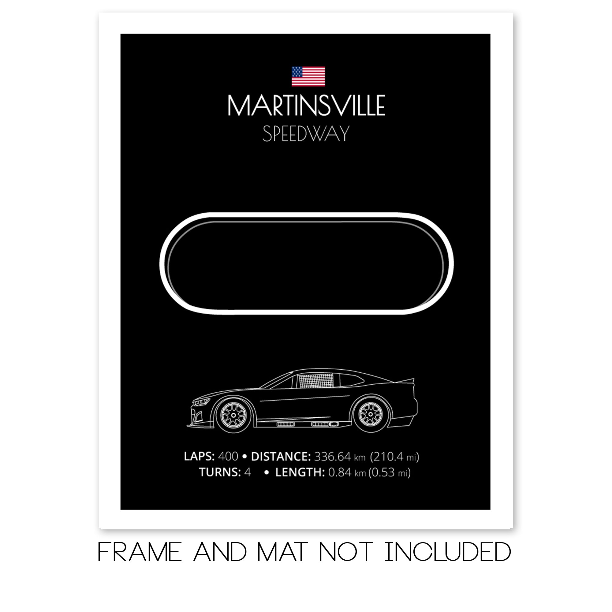 Martinsville Speedway NASCAR Race Track Poster