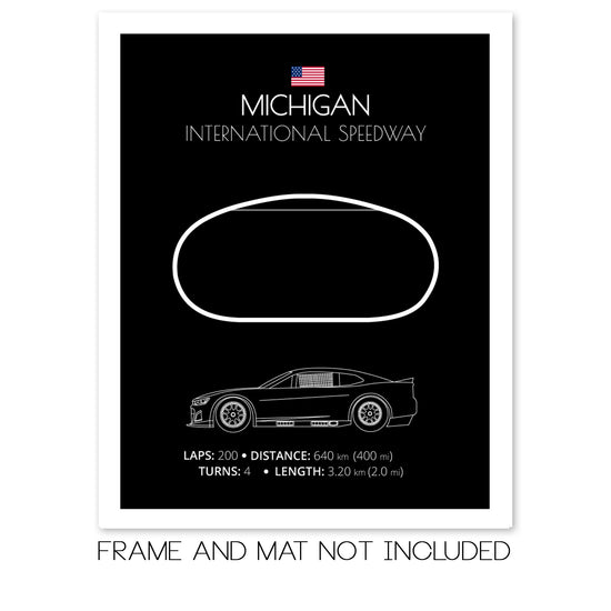 Michigan International Speedway NASCAR Race Track Poster