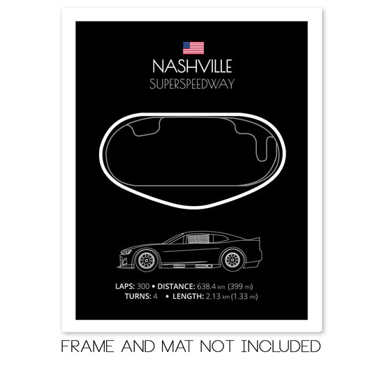 Nashville Superspeedway NASCAR Race Track Poster