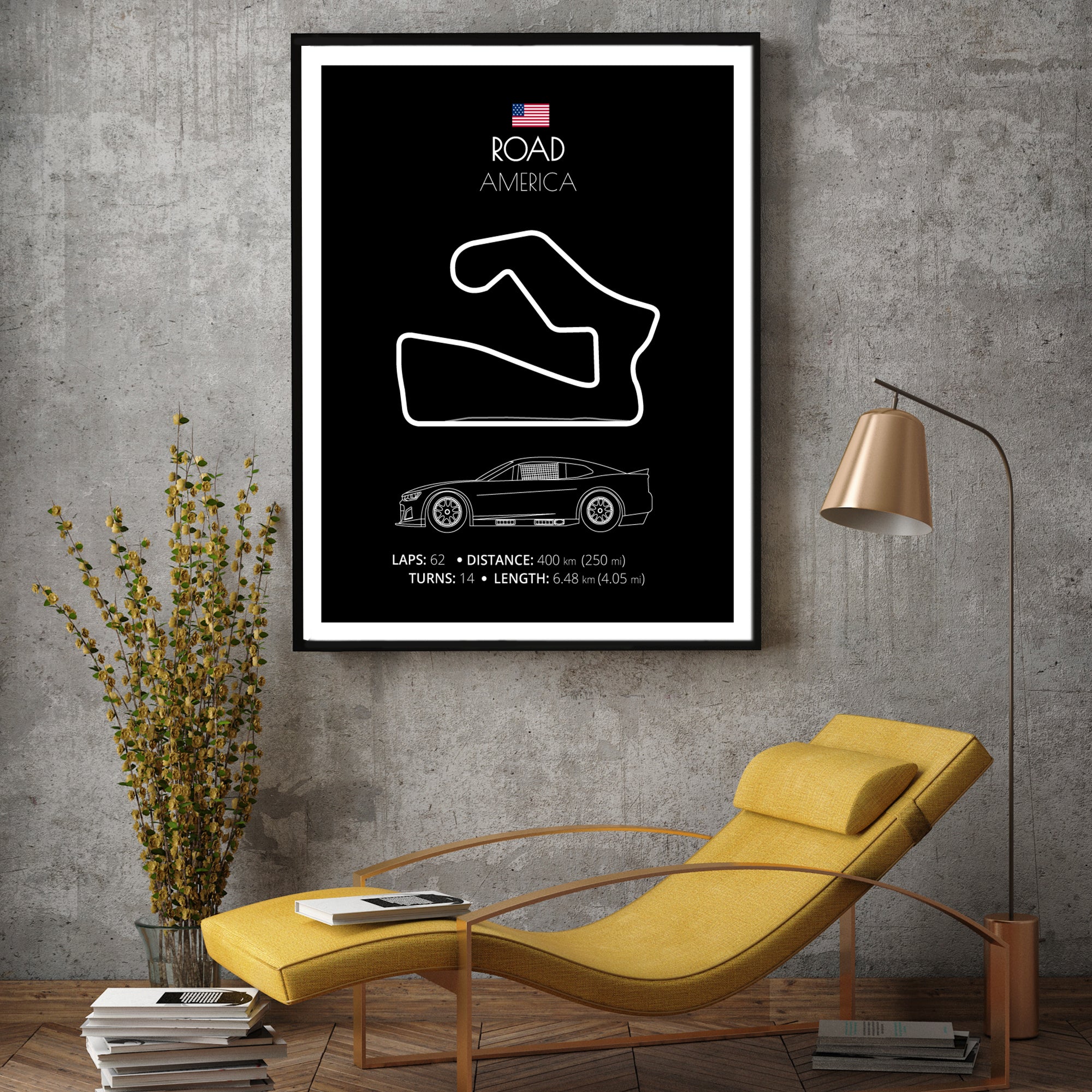 Road America NASCAR Race Track Poster