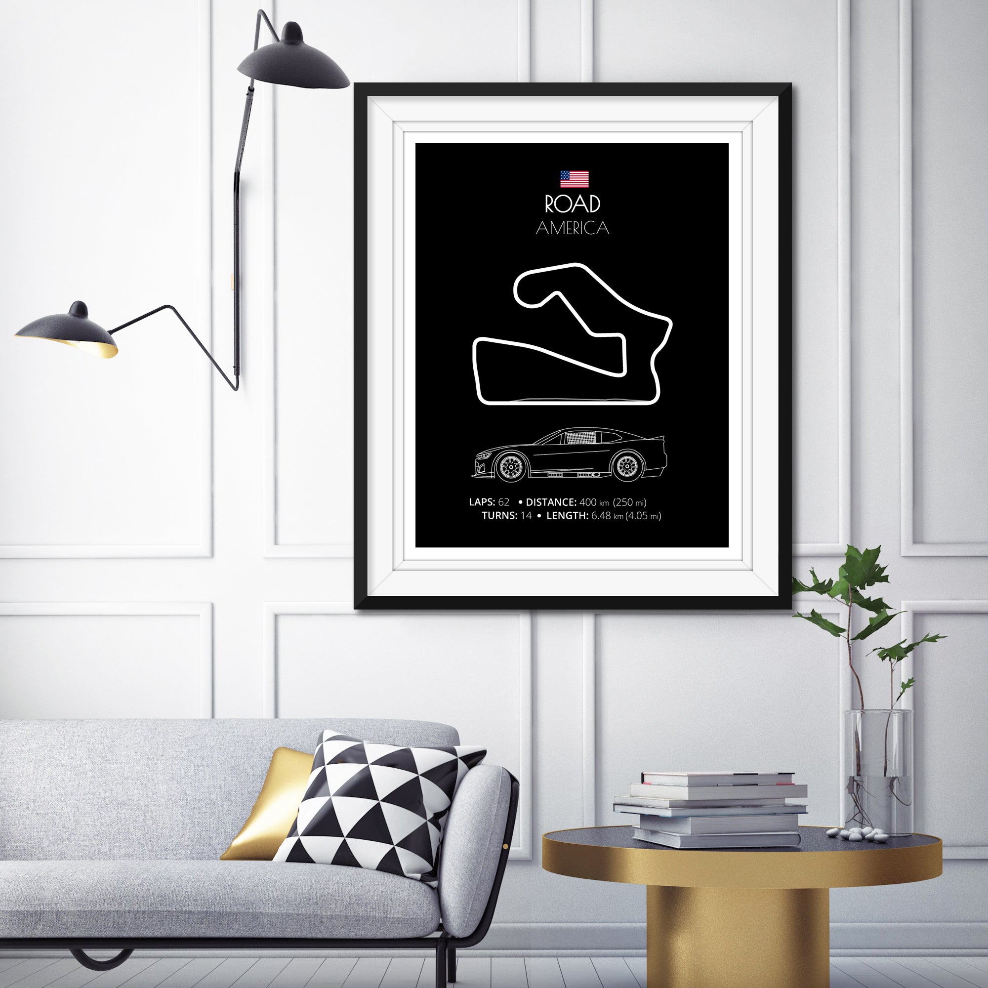 Road America NASCAR Race Track Poster