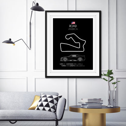 Road America NASCAR Race Track Poster