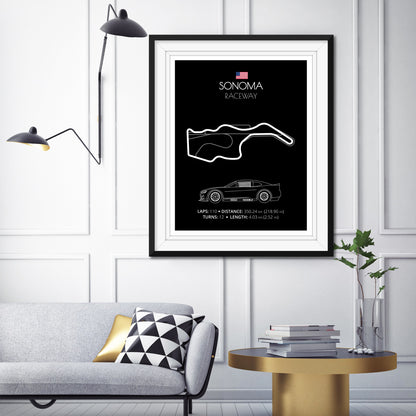 Sonoma Raceway NASCAR Race Track Poster