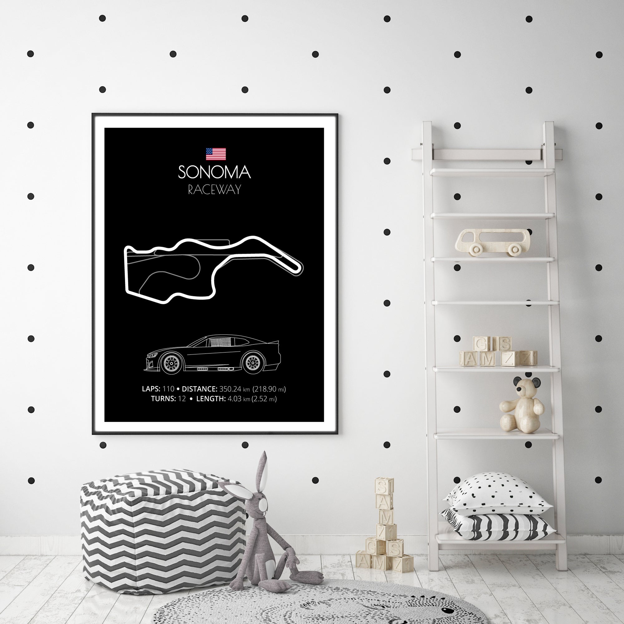 Sonoma Raceway NASCAR Race Track Poster