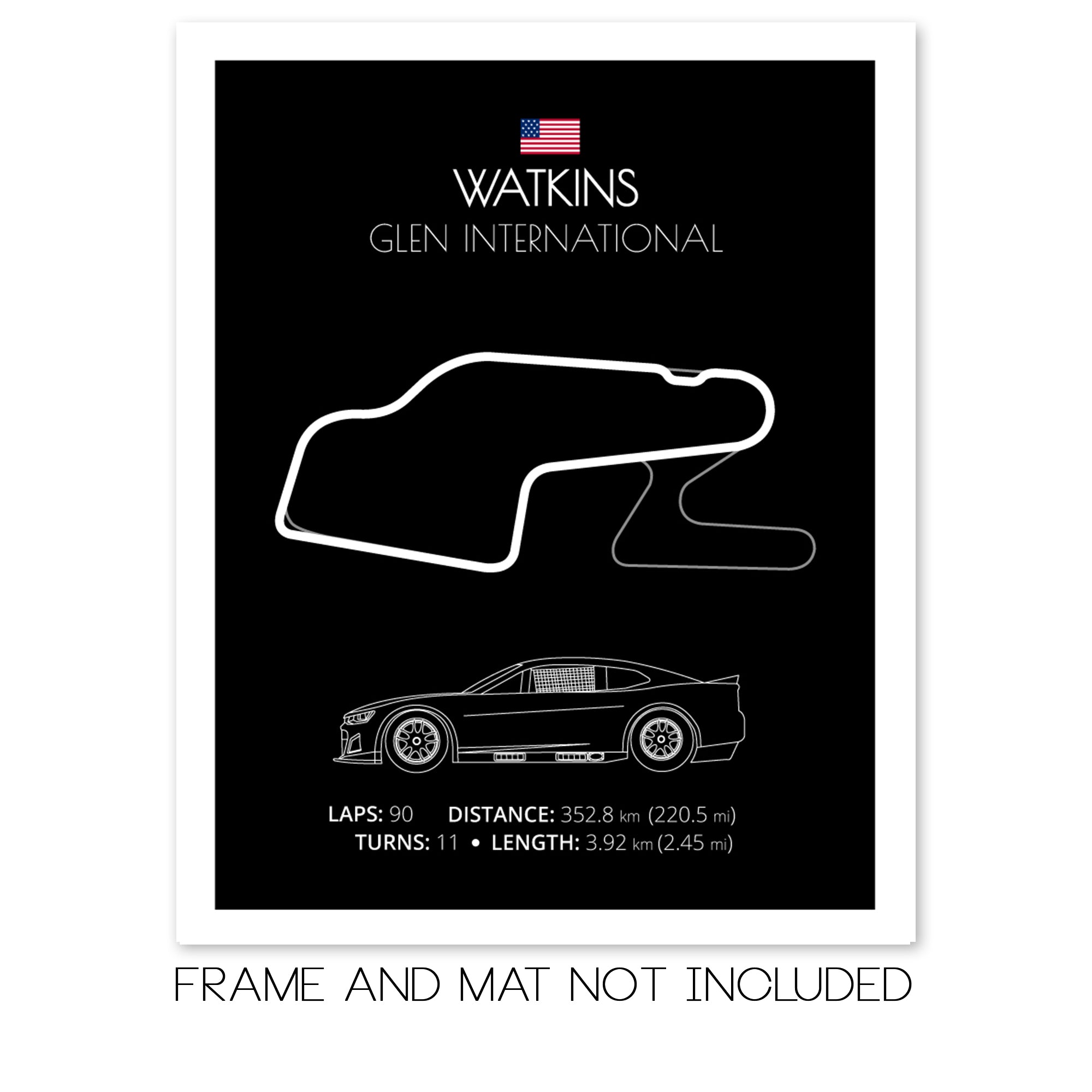 Watkins Glen International NASCAR Race Track Poster