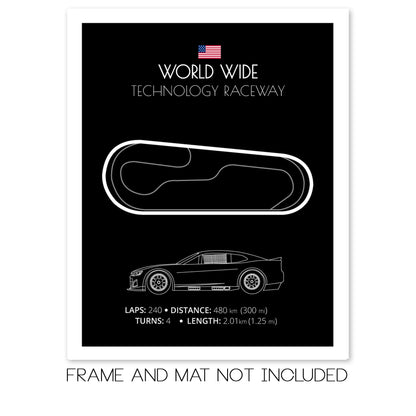 World Wide Technology Raceway NASCAR Race Track Poster