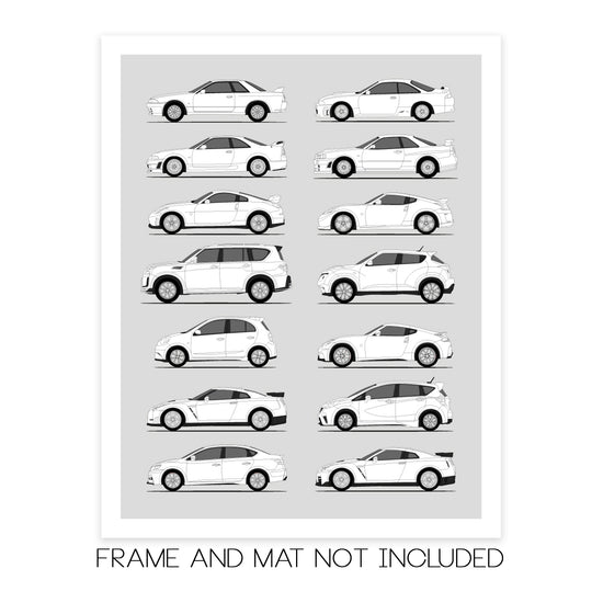 Nissan Nismo History and Evolution Poster (Side Profile)