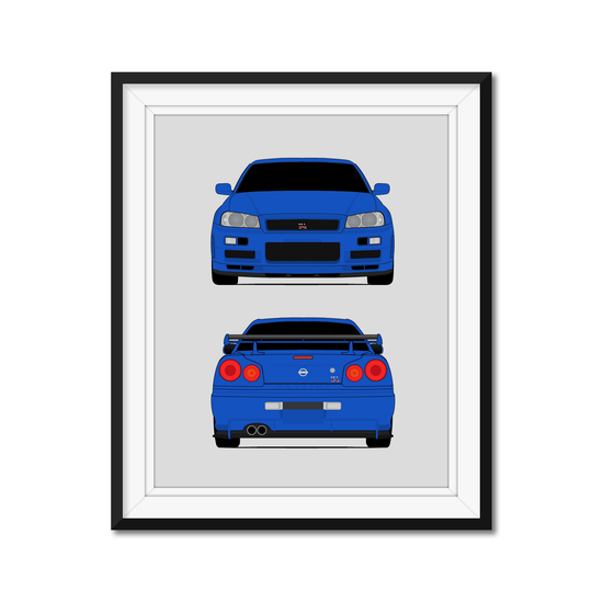 Nissan Skyline GT-R R34 (1998-2002) (Front and Rear) from the Fast and the Furious Poster