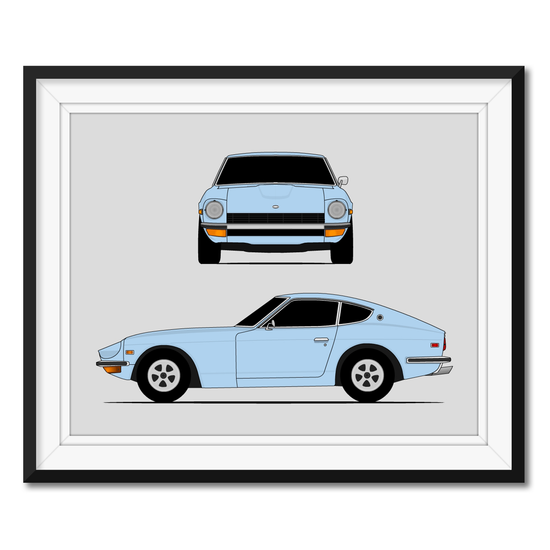 Datsun (Nissan) 240Z (1970-1973) (Front and Side) Poster