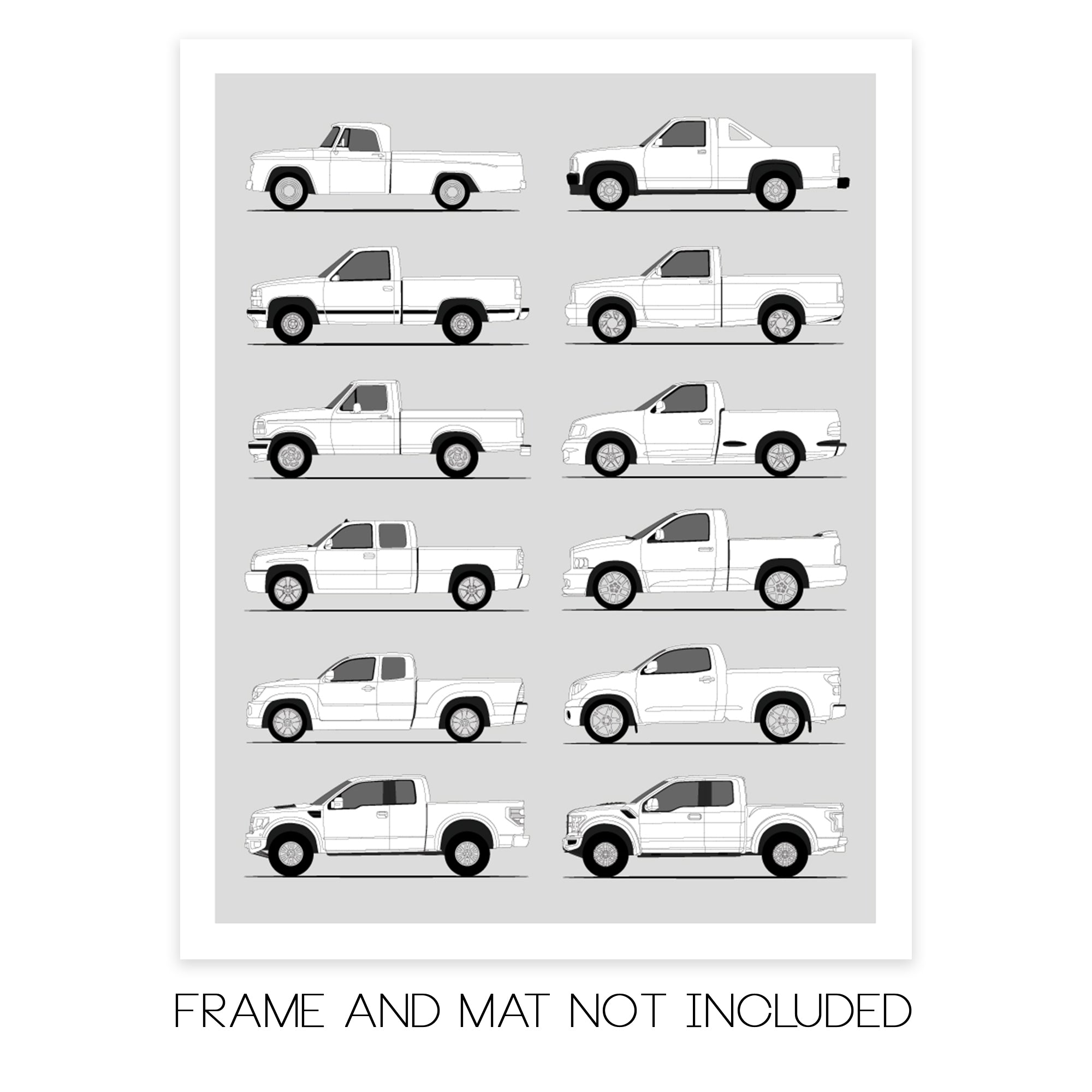 Pickup Truck Generations (Side Profile)
