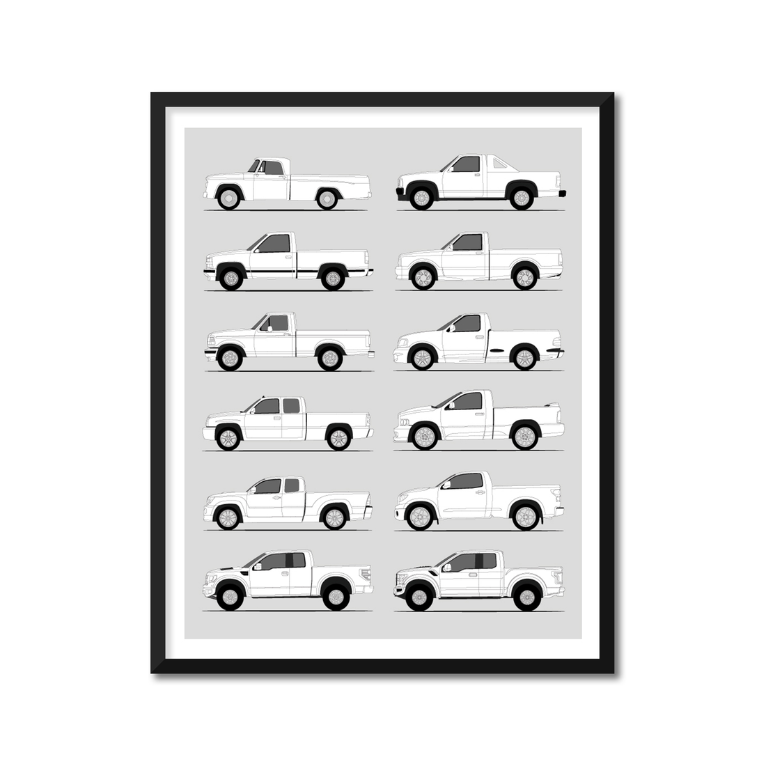 Pickup Truck Generations (Side Profile)