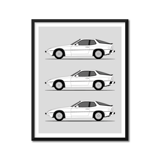 Porsche 924 Generations (Side Profile)