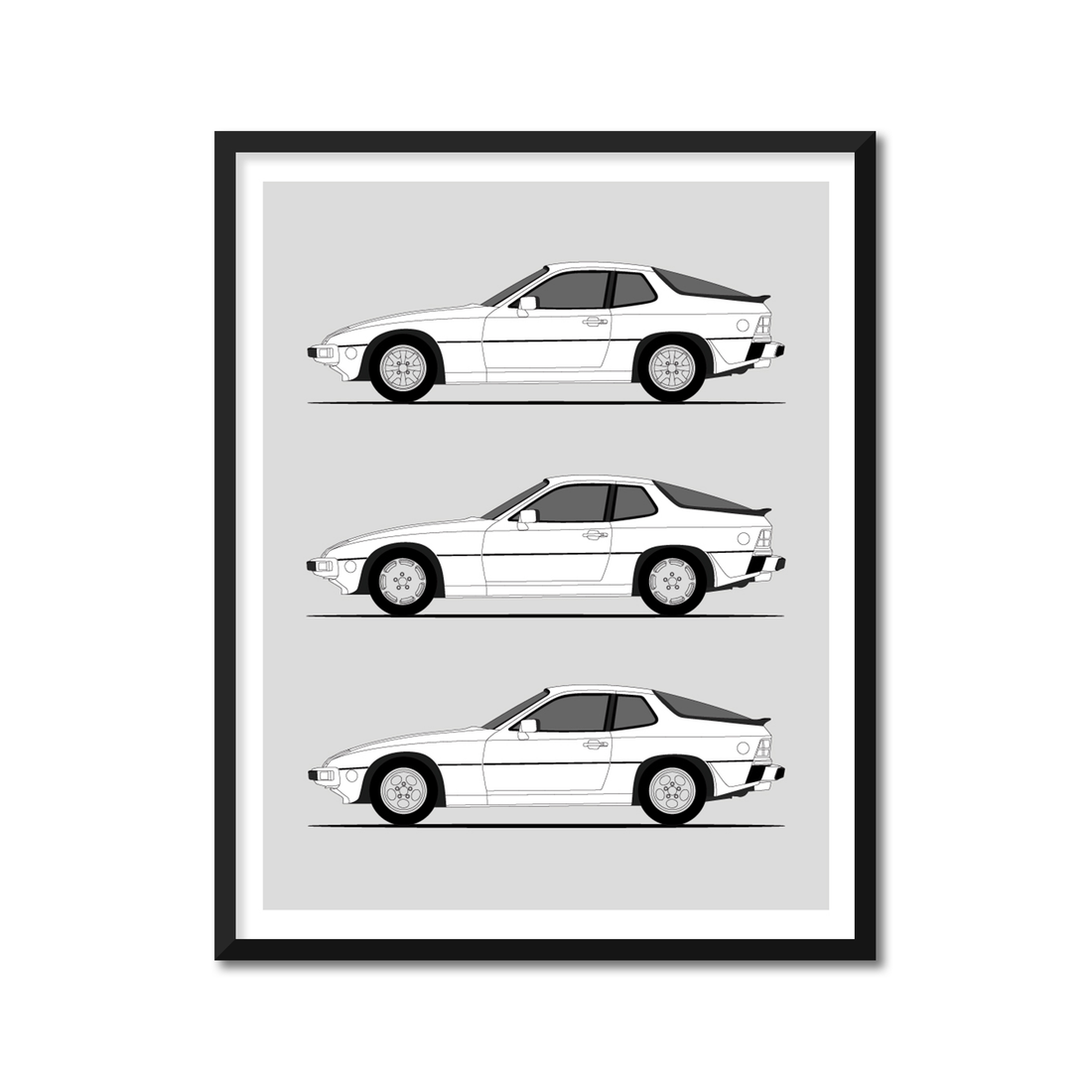 Porsche 924 Generations (Side Profile)