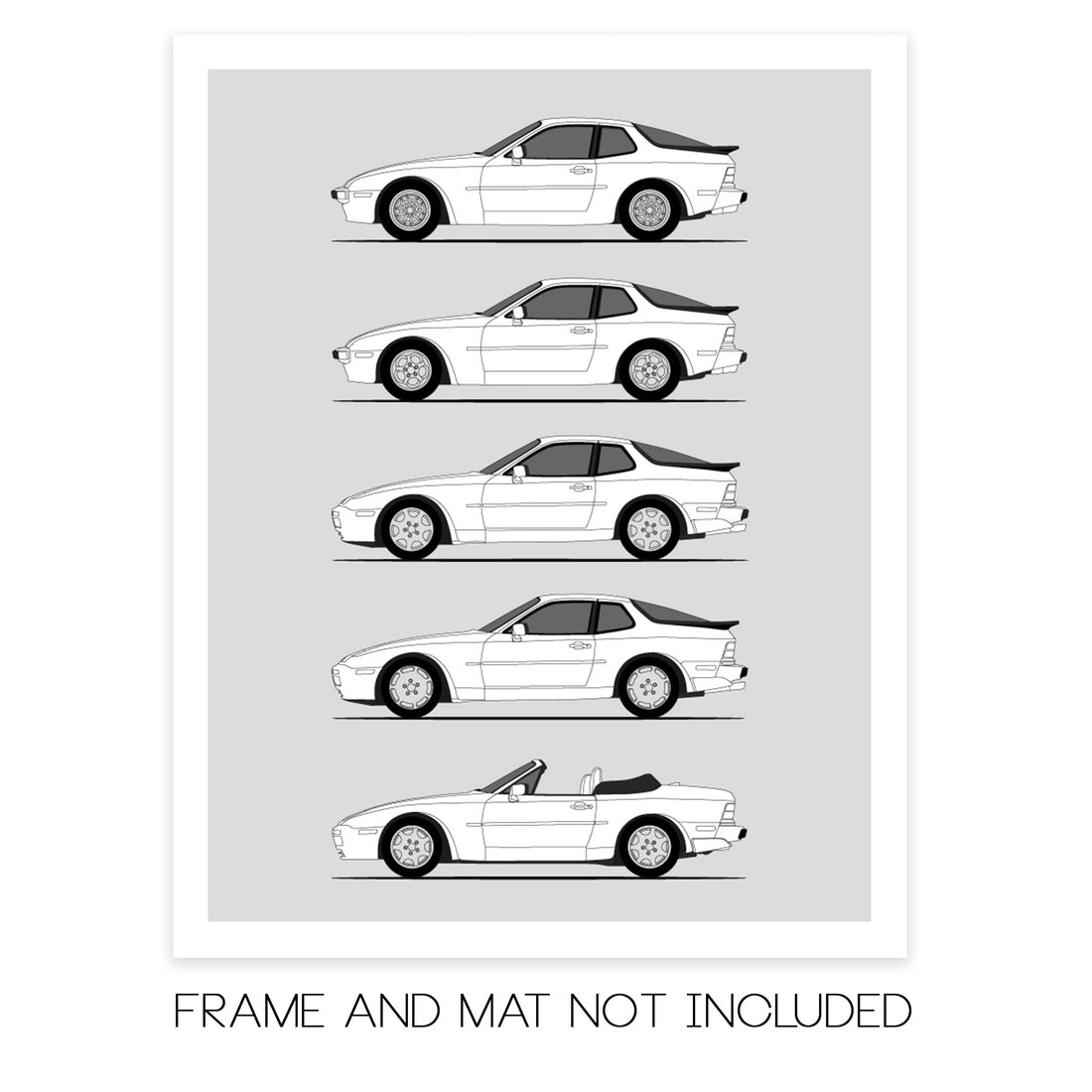 Porsche 944 Generations (Side Profile)