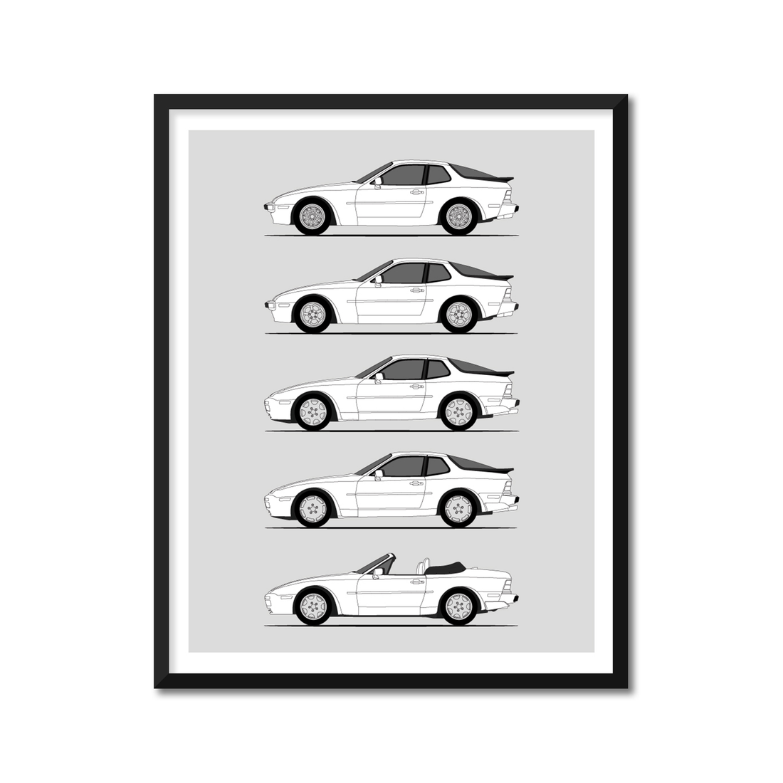 Porsche 944 Generations (Side Profile)