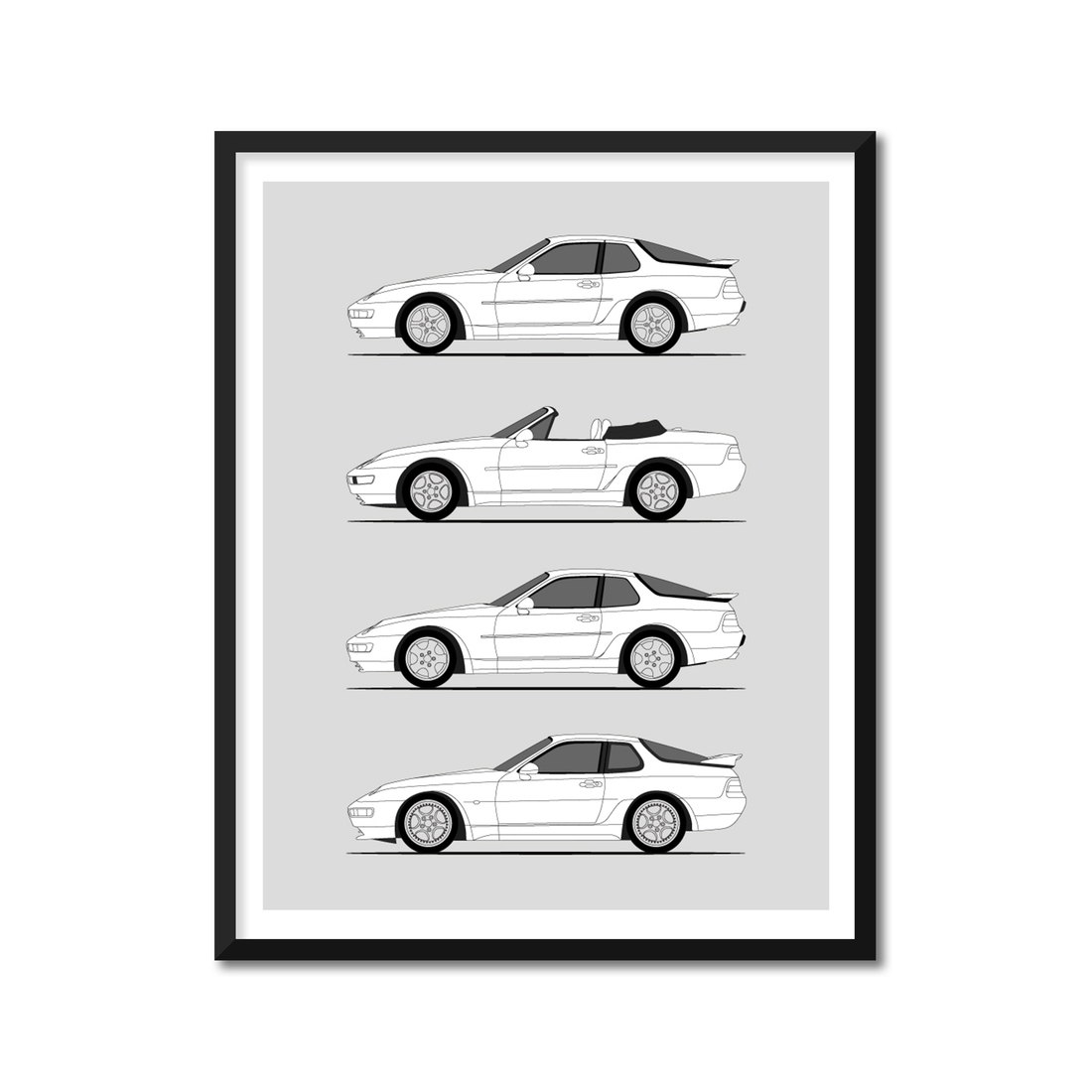 Porsche 968 Generations (Side Profile)