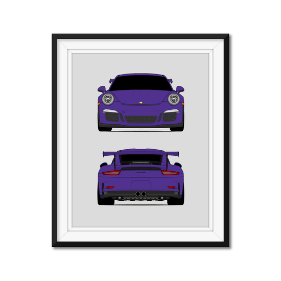 Porsche 911 991.1 GT3 RS (2013-2016) (Front and Rear) Poster