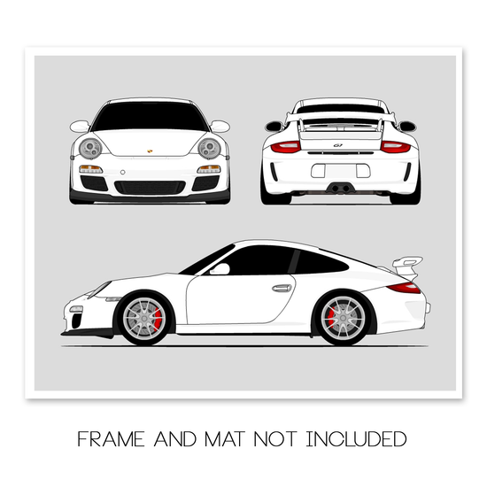 Porsche 911 GT3 997.2 (2009-2012) (Front, Side, Rear) Poster