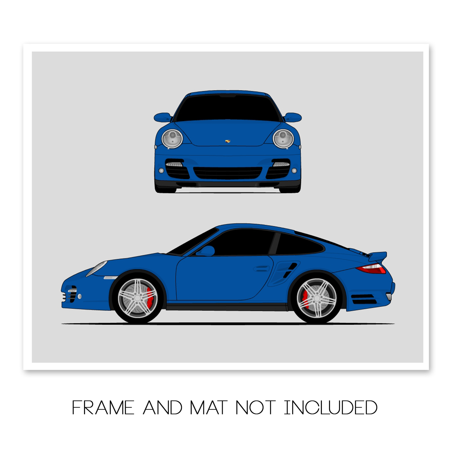 Porsche 911 997. 1 Turbo (2006-2010) (Front and Side) Car Poster – Custom  Car Posters
