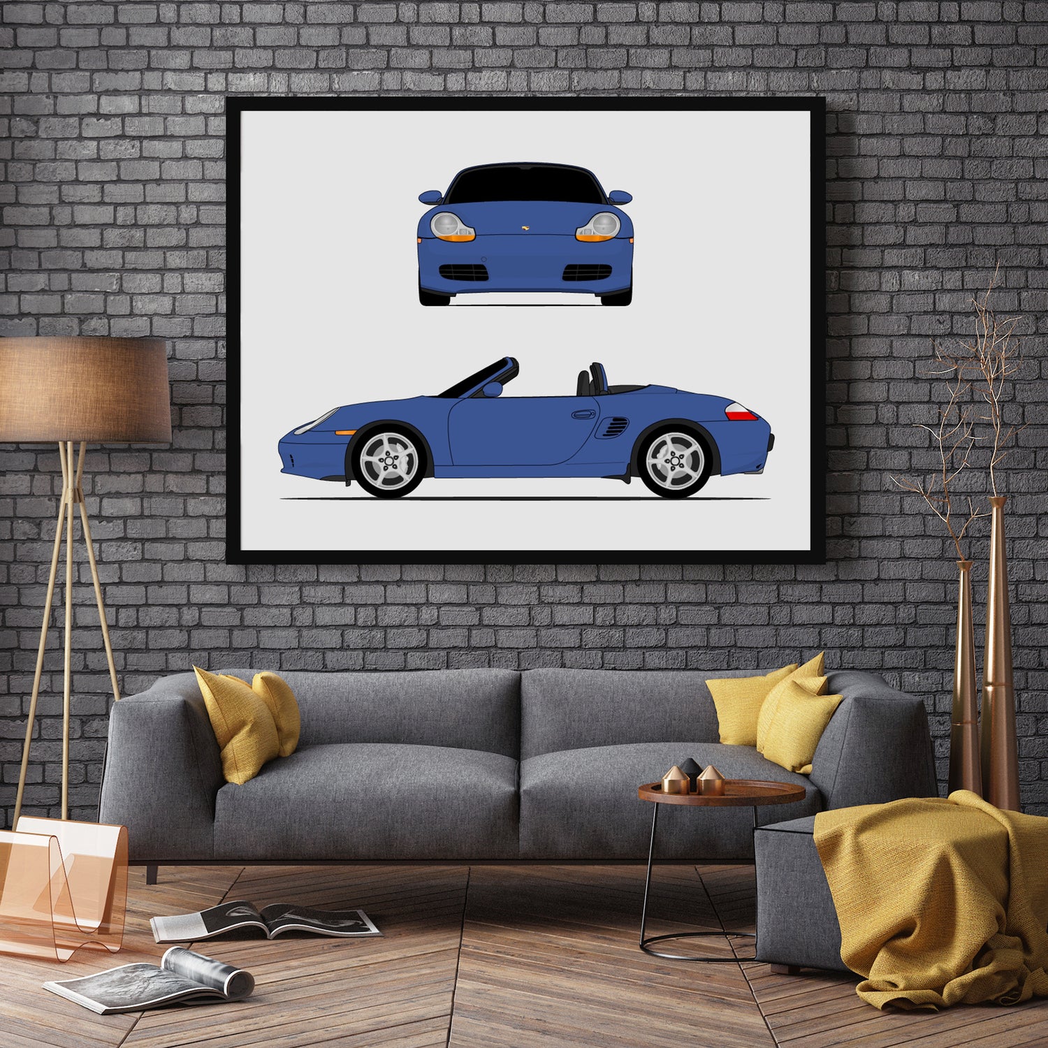 Porsche Boxster 986 (1996-2002) (Front and Side) Car Poster – Custom Car  Posters