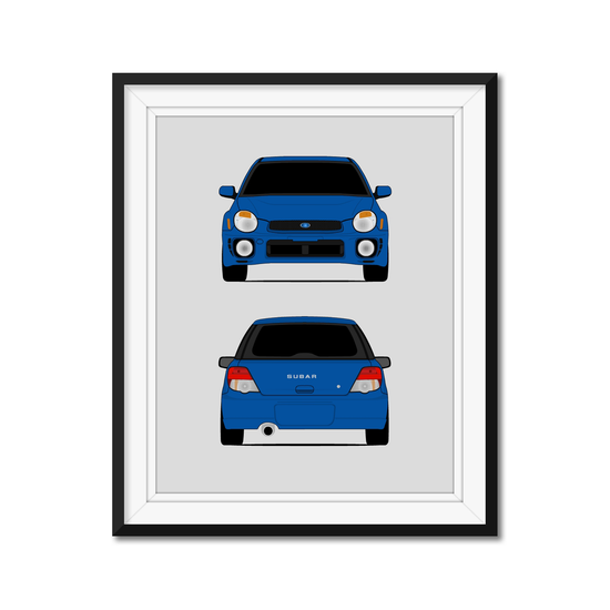 Subaru Impreza Wagon G2 Bugeye (2000-2002) (Front and Rear) Poster