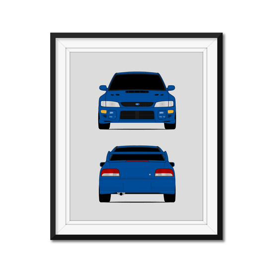 Subaru STI G1 (1998-2000) (Front and Rear) 1st Generation Poster