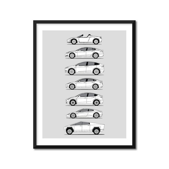 Tesla Car Generations (Side Profile)