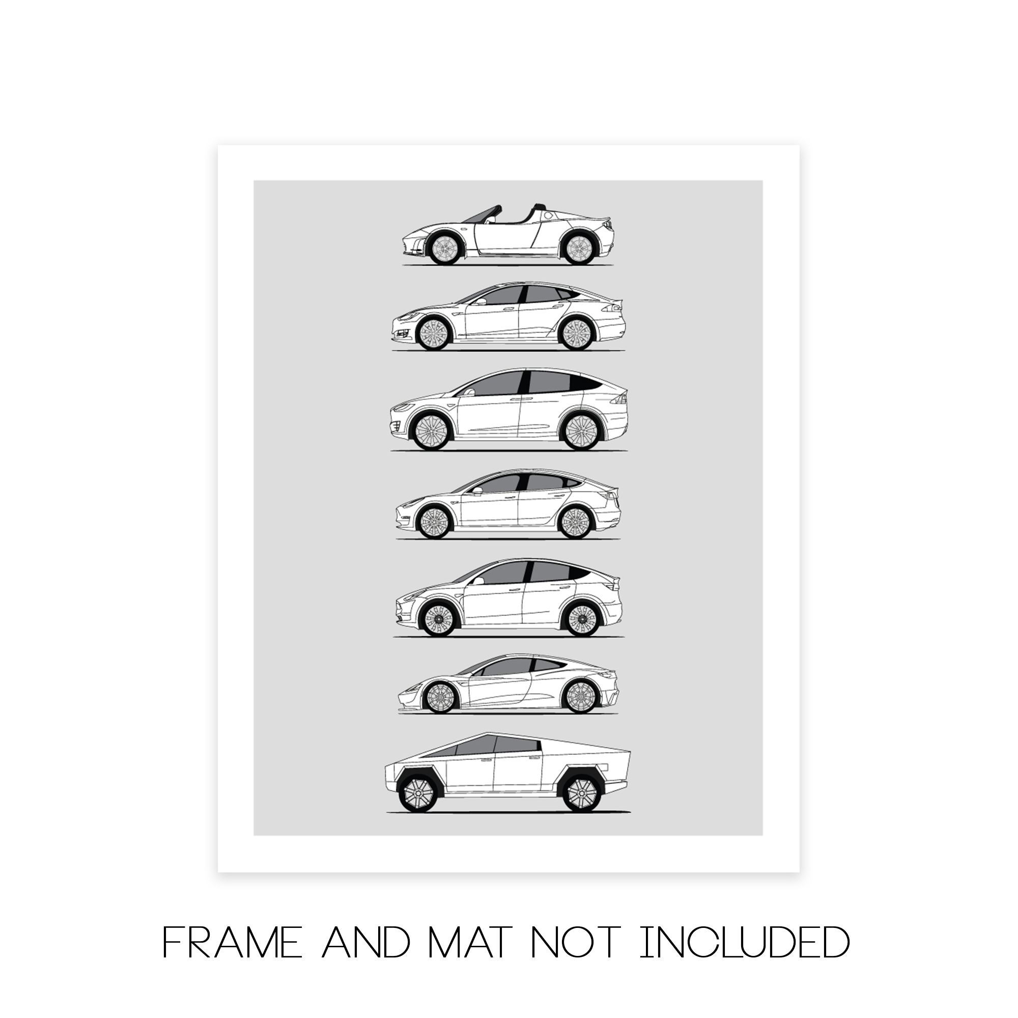 Tesla Car Generations (Side Profile)