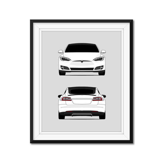 Tesla Model S (2017-2020) (Front and Rear) Poster