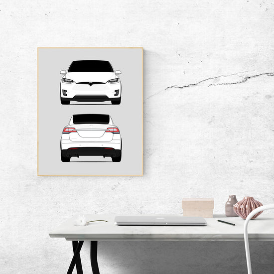 Tesla Model X (2015-2020) (Front and Rear) Poster