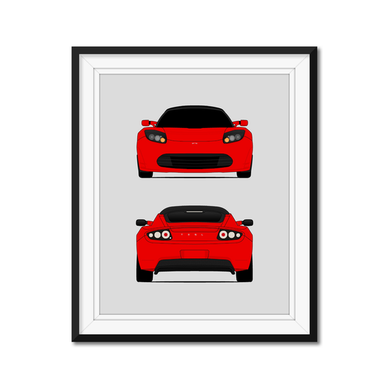 Tesla Roadster (2008-2012) (Front and Rear) 1st Generation Poster