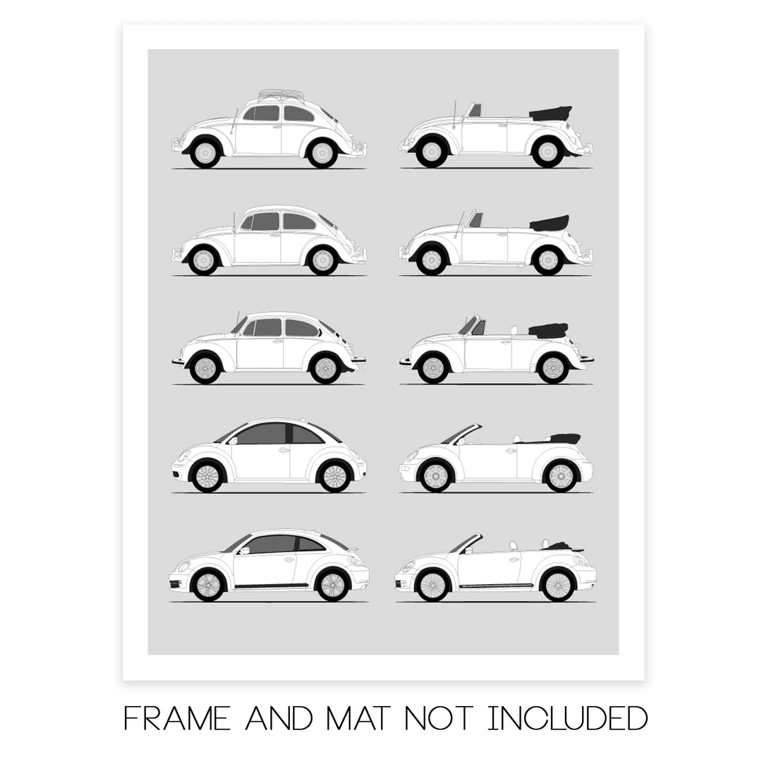 Volkswagen VW Beetle Generations (Side Profile)