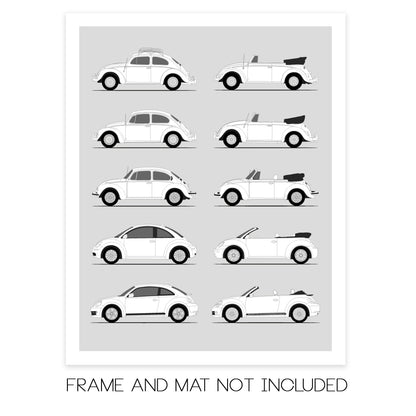 Volkswagen VW Beetle Generations (Side Profile)