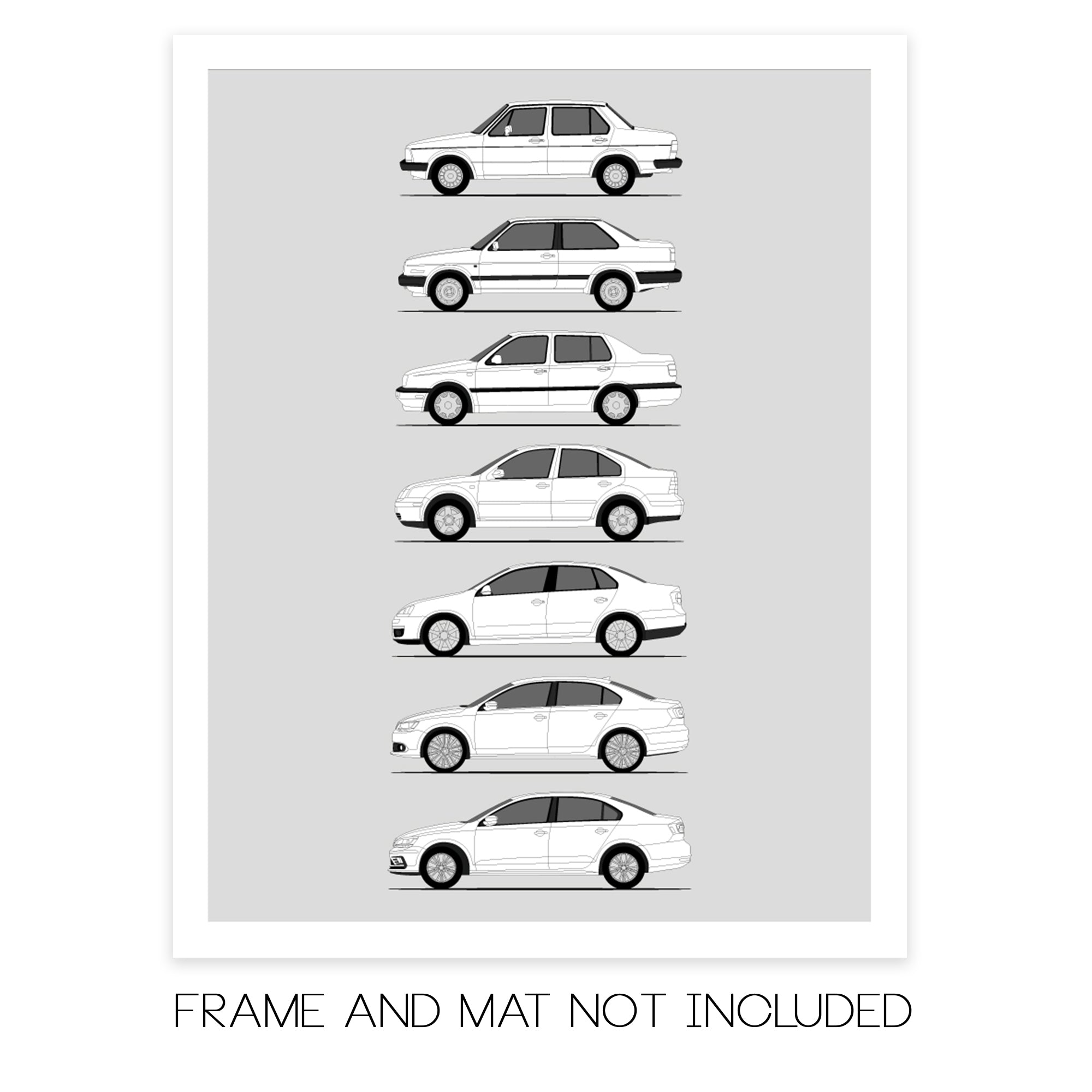 Volkswagen VW Jetta Generations (Side Profile)