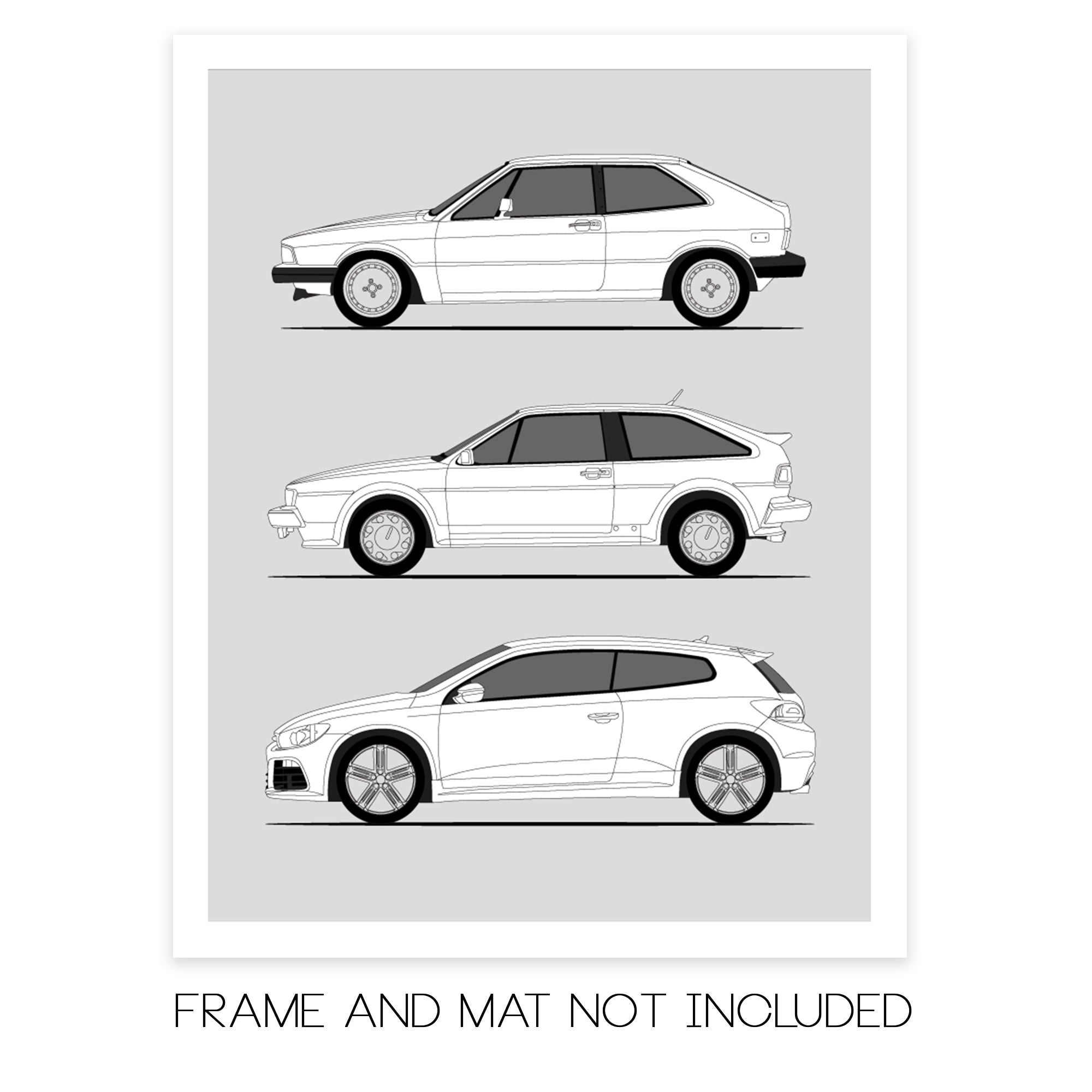 Volkswagen VW Scirocco Generations (Side Profile)