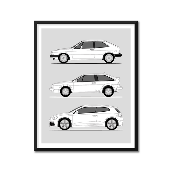 Volkswagen VW Scirocco Generations (Side Profile)