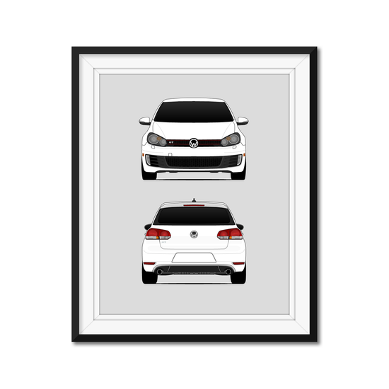 Volkswagen GTI MK6 (2009-2013) (Front and Rear) 6th Generation Poster