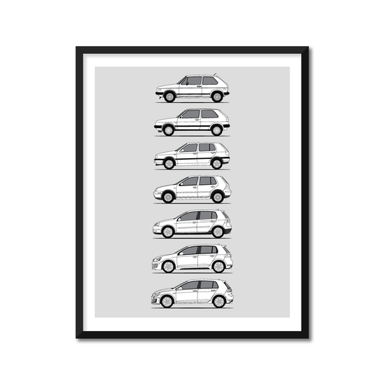 Volkswagen Golf GTI Generations (Side Profile)